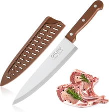 8 Inch Chef Knife with Protective Sheath, German Stainless Steel, Dishwasher Saf
