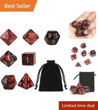 Gwhole 7-Piece Polyhedral Dice Set for Dungeons & Dragons - Durable Acrylic