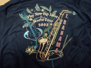 TOMMY BAHAMA SILK EMBROIDERED "PLAY NOW PAY LATER 2003" MENS JAZZ CASINO SHIRT
