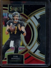 2023 Panini Select Sam Howell Black and Red Prizms Die Cuts Commanders #158