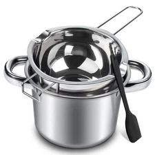 Double Boiler Pot Set, 600ml/0.5QT Chocolate Melting Pot with 1.5QT 304 Stain...