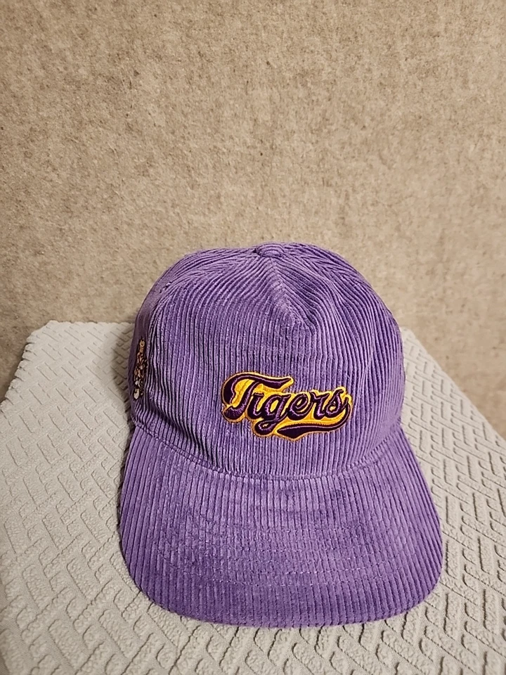 LSU Tigers NCAA Image one Corduroy Snapback Hat Purple Yellow sale sample rare - Image 2 of 4