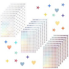 1800PCS Heart and Star Holographic Stickers, 12 Sheets Sparkle Stickers...