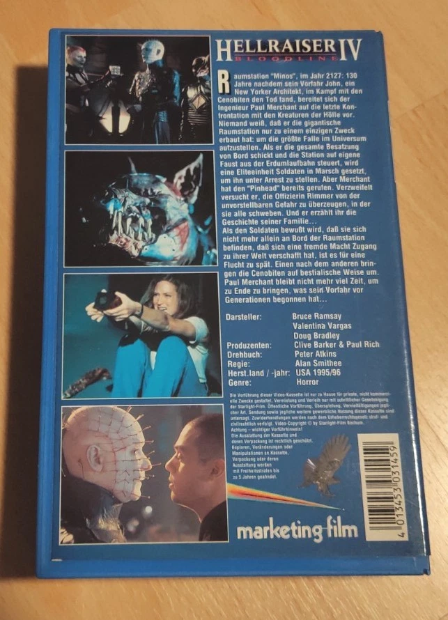 Hellraiser 4 IV Bloodline VHS Marketing Großhülle Clive Barker - Bild 2 von 4