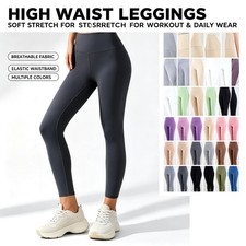 Women s High Waist Leggings Soft Stretch Cotton Workout Yoga Pants Activewear