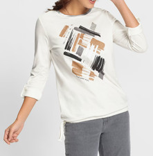 Damen T-Shirt PrintShirt Langarm Rundhals Creation L Bio Baumwolle 36-50 (4756)