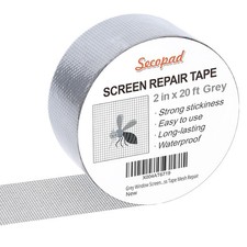 Grey Window Screen Repair Tape, 2IN X 20FT Screen Repair Kit for Windows or Door