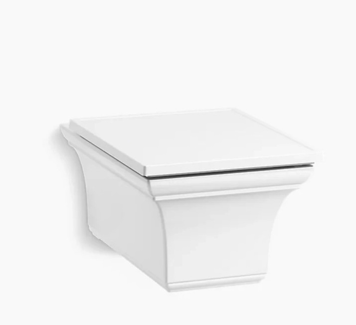 Kohler K-6918-0 - Memoirs Wall-Hung Compact Elongated Toilet Bowl w/Seat - White