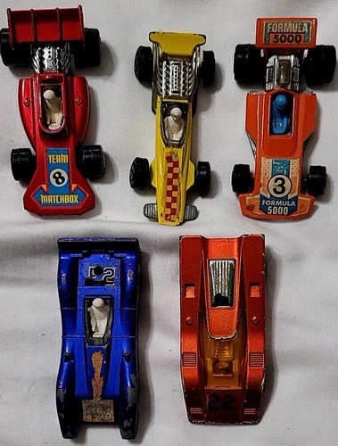 Vintage 1970's Matchbox Lesney Superfast Cars - Lot of 5 Race Cars