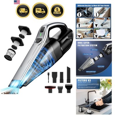 Car Vacuum Handheld Vacuum Cordless with Powerful Suction, Type-C Charge, 2 S...