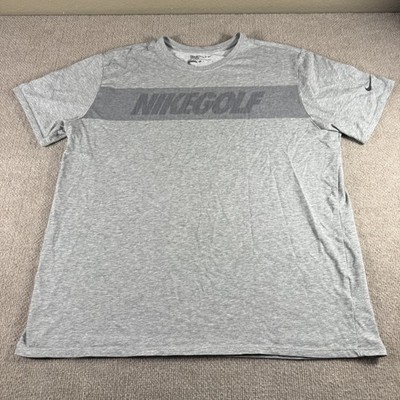 Nike Golf Shirt Mens XL Gray Dri Fit Lightweight Athletic Performance Tee