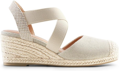 DREAM PAIRS Womens Close Toe Espadrilles Platform Slip on Elastic 8.5, Beige - Picture 2 of 7