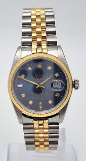 Rolex Date Just 16013 Fluted Bezel Jubilee Bracelet Watch Lot. H350