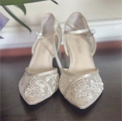 Bella Belle Lace Ivory D Orsay - Block Heel Sandal