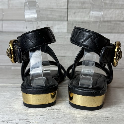 KURT GEIGER Mayfair Black Quilted Leather Ankle Strap SANDALS Black NEW Size 36 - Picture 8 of 14
