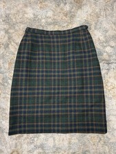 Vintage Pendleton Wool Plaid Skirt Brown Green Blue VTG 12 50s 60s XS/S