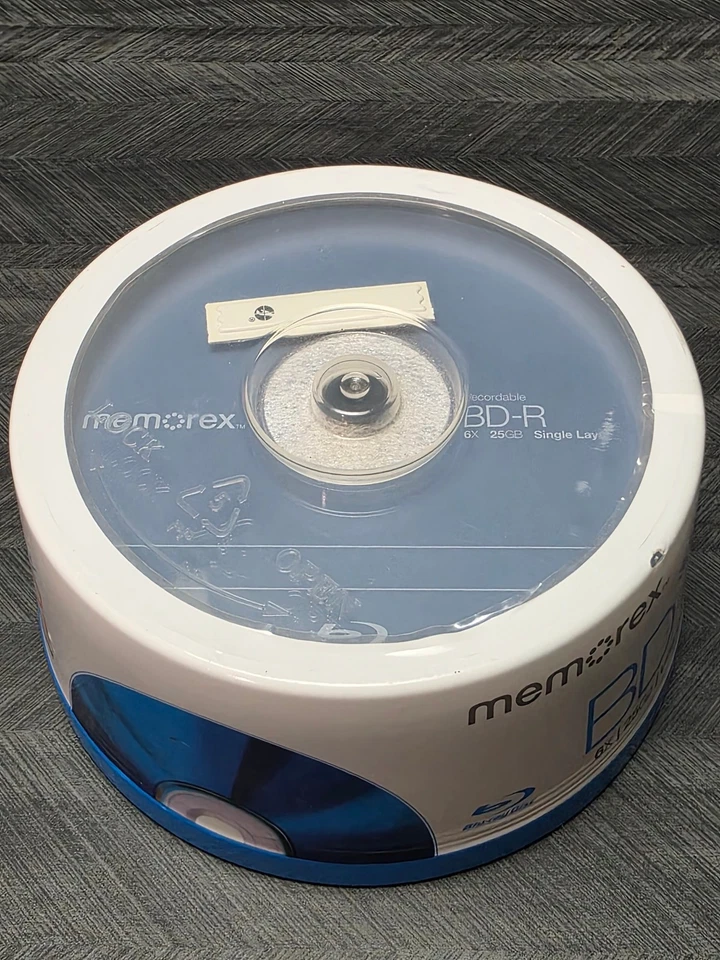 30 Pack Memorex Blu-Ray Discs BD-R 6X 25GB; Single Layer Discs Brand New - Image 3 of 4