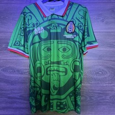LARGE Mexico 1998 Home ABA Sport Aztec Design Soccer Jersey