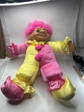 Russ Berrie 24" Jumbo Troll Doll Clown Plush Pink Yellow Vintage Y2K