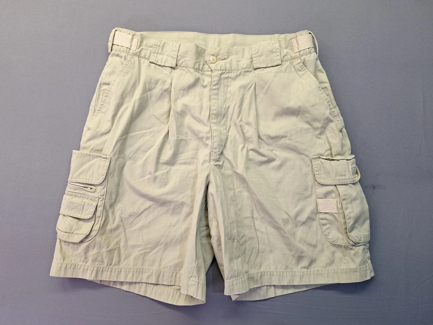 Vintage Orvis Shorts Mens 36 Cargo Fishing Field Utility Adjustable Waist Twill