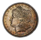 1885-O $1 Morgan Silver Dollar - Neon Rainbow Accent Toning - BU - SKU-D4567