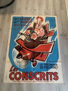 Ancienne Affiche De Cinéma LES CONSCRITS ( Laurel Et Hardy )