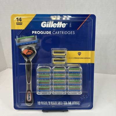 Gillette 12 ProGlide + 2 ProGlide Shield Razor Cartridges Fits Fusion5 Handles