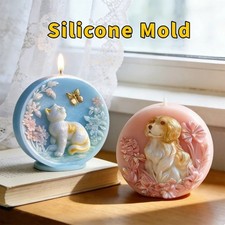 DIY Crafts Silicone Dog Candle Mold 3D Reusable Handmade Craft Mold Decoration