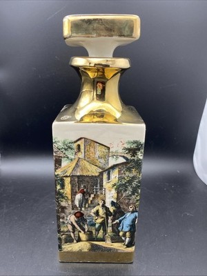 Vtg 1968 Barsotti Vino Rossi Porcelain Decanter Italy Village Scene With Stopper