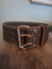 Ceinture haltérophilie homme vintage en cuir