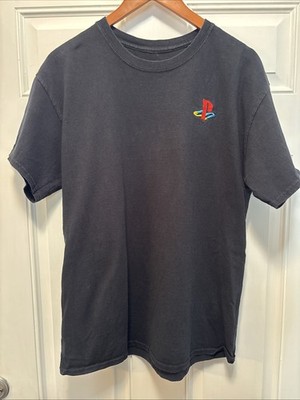 VTG 90s Sony Playstation PS1 Logo Embroidered Promo King Cotton Knit T Shirt XL