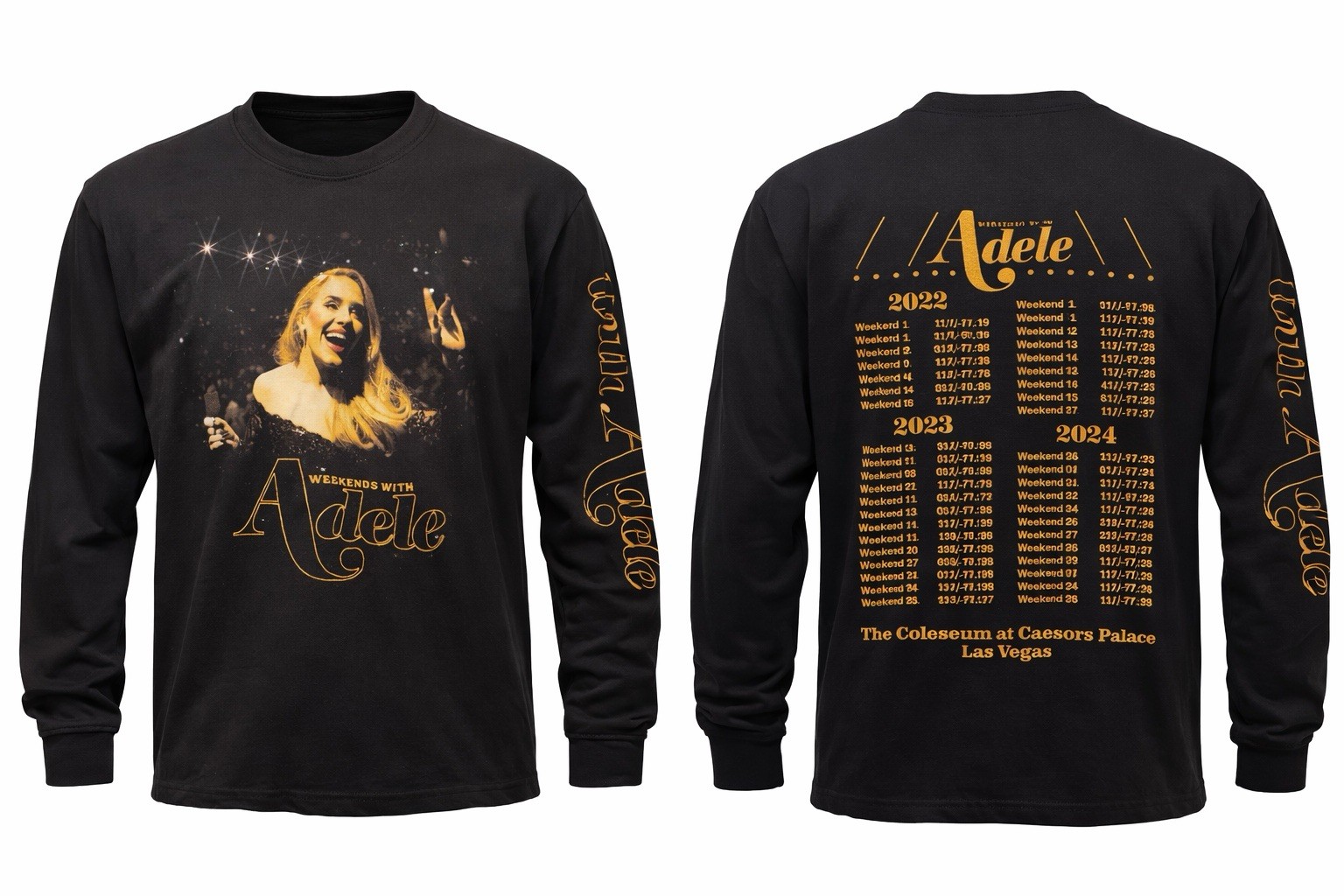 Adele Weekends With Adele Las Vegas Tour Long Sle… - image 1