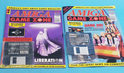 Lot of 2 Amiga game zone magazines 1994 with disc