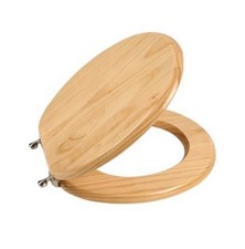 Toilet Seat Oak Wood Solid Wood High Gloss Finish Piklids Round