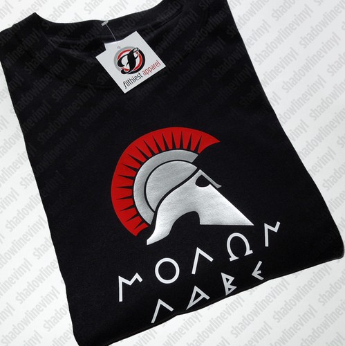 Camiseta Casco Espartano MOLON LABE Ven y tómalos NRA Derechos de Armas 300 Troyanos - Imagen 3 de 4