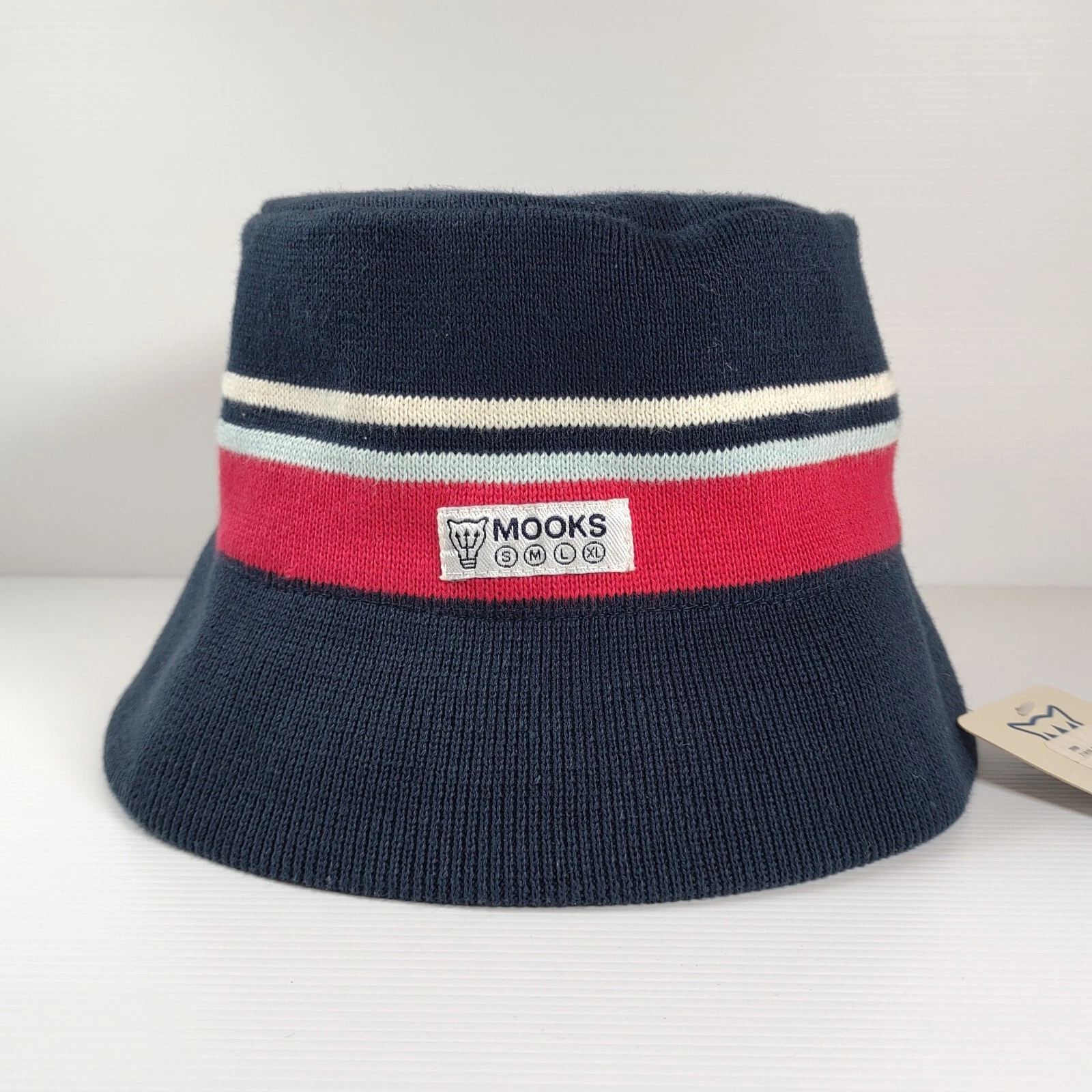 Streetwear Mooks Blue Bucket Hat New Red White Stripe Urban Club