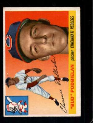 1955 TOPPS #153 BUD PODBIELAN GOOD+ REDS *X49153