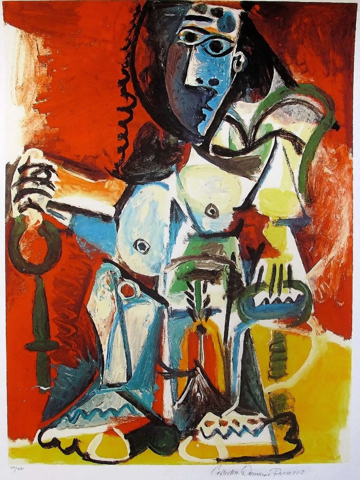 SITTING FIGURE Pablo Picasso -  CANVAS or PRINT WALL ART - Image 2 of 2