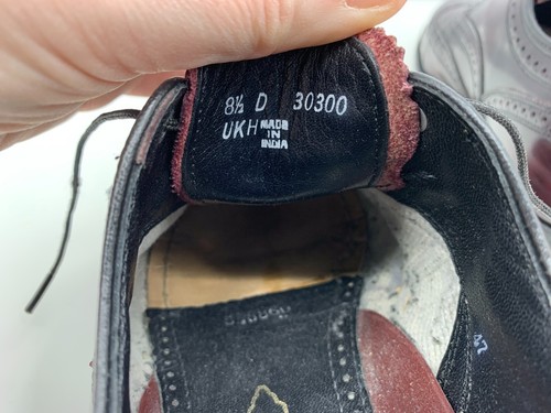 Florsheim Burgundy Oxfords Leather Brogue Wingtip Dress Shoe 8.5 D w/ Shoe Trees - Picture 10 of 12