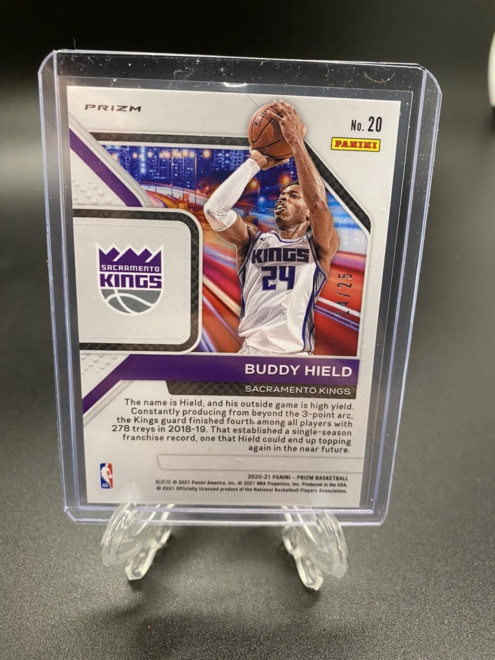 2020-21 Panini Prizm Buddy Hield Downtown Mojo Prizm /25 SSP Kings Sharpshooter - Image 2 of 2