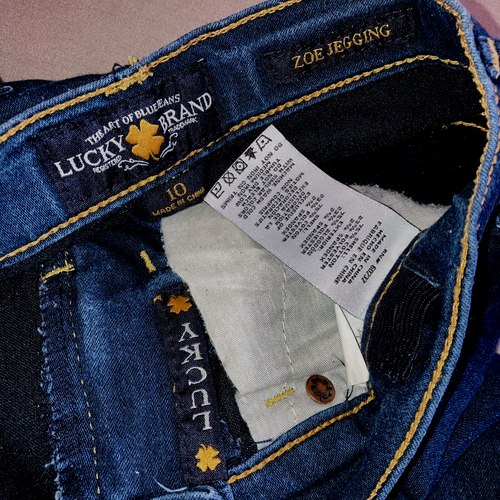 Lucky Brand Zoe Jegging sz 10 Girls Youth Denim stretch Blue Jeans Skinny Slim - Picture 7 of 9