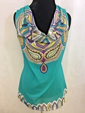Nicole by Nicole Miller Women's Multi-Color Abstract Sleeveless TunicTop Size S