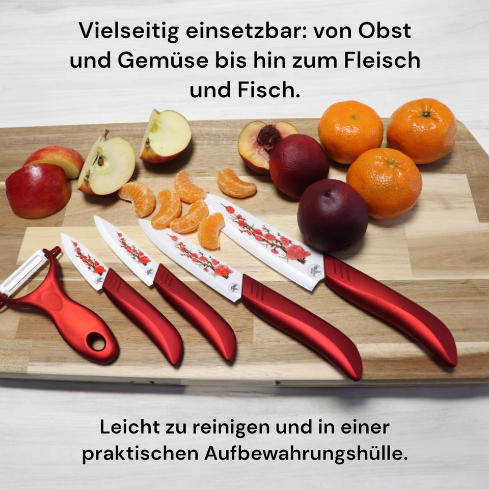 S-HubOla Keramik Messer Set 5Tlg. Kochmesser  Profi Scharf Küchenmesser SHubOla - Bild 2 von 4