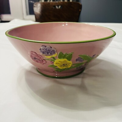 Corelle Coordinates Pink Floral Nesting Large Mixing Bowl Stoneware 3 QUART
