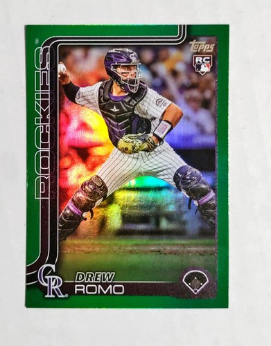 Drew Romo 2025 Topps RC #296 Rookie GREEN FOIL 57/99  Colorado Rockies W5