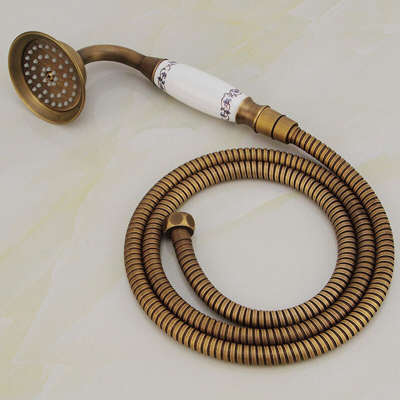 Antique Brass Shower Head Telephone Style Hand Shower Head With 1.5 ...