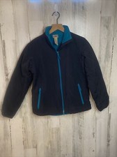 DULUTH TRADING Co Women s Small Fleece Lined Jacket Black Teal Coat Jacket