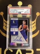 2018-19 PANINI CONTENDERS LUKA DONCIC PLAYOFF TICKET AUTO AUTOGRAPH /35 PSA 7