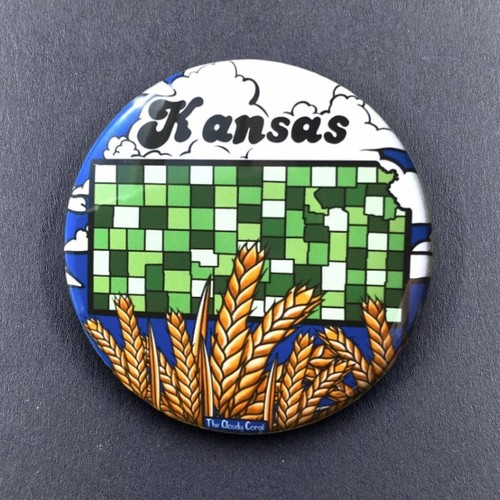 Retro Kansas Map Magnet Handmade Retro Art Gift Decor Souvenir 3.5" - Picture 6 of 18