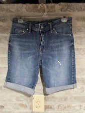 Calvin Klein Women s Bermuda Jean Shorts Size 27 Cuffed